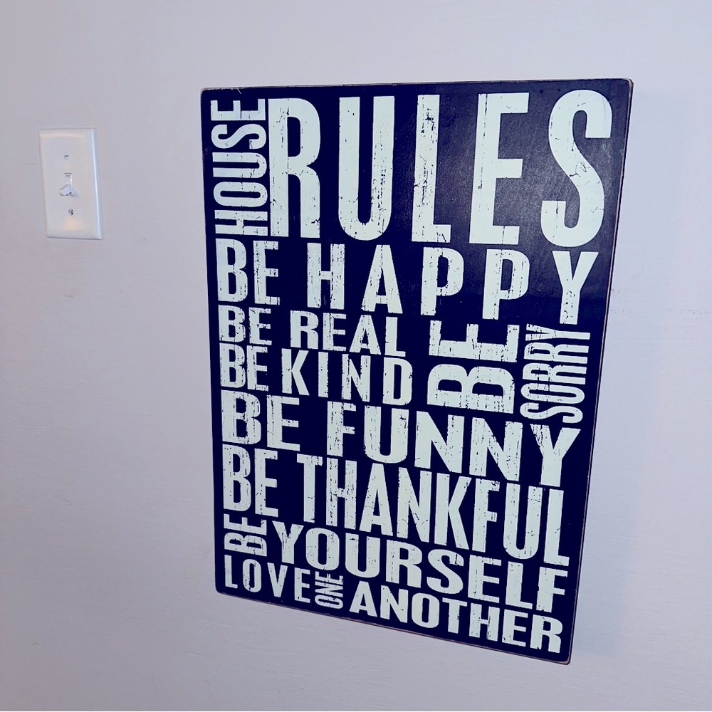 Box Frame Wall Art - “House Rules”